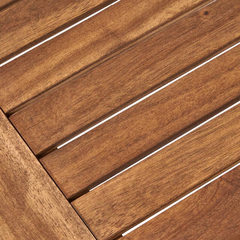 2-Piece Outdoor Patio Acacia Wood Love-seat and Coffee Table Set