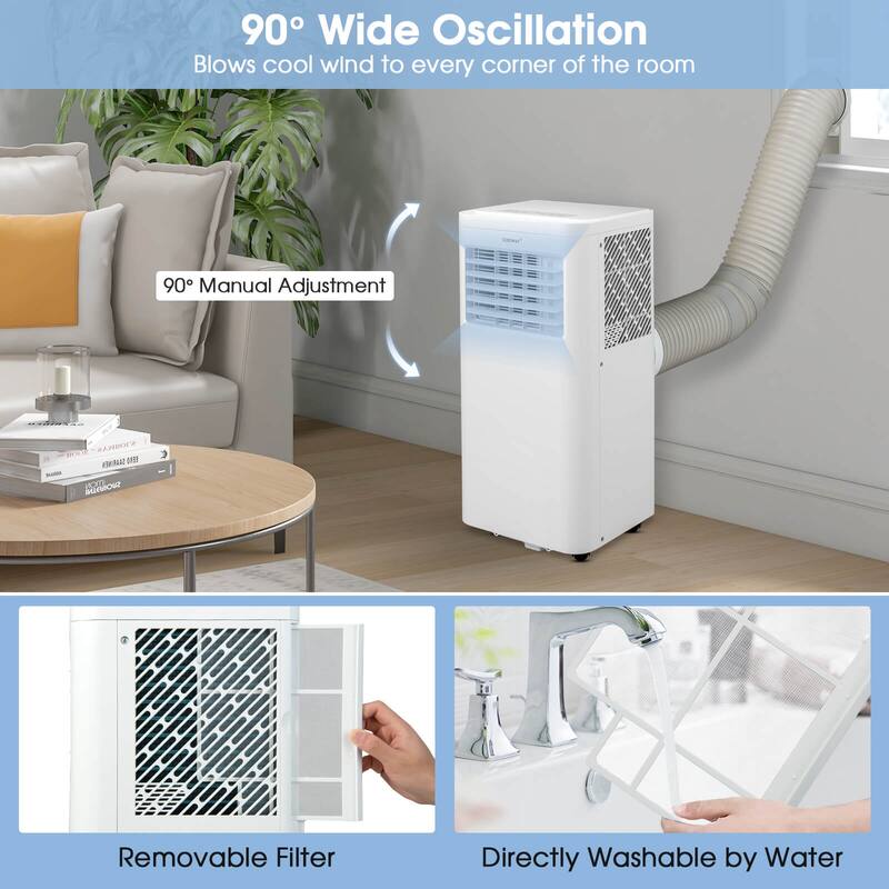 Costway 6000 BTU (10000 BTU ASHRAE) Portable Air Conditioner 3-in-1 AC - See Details
