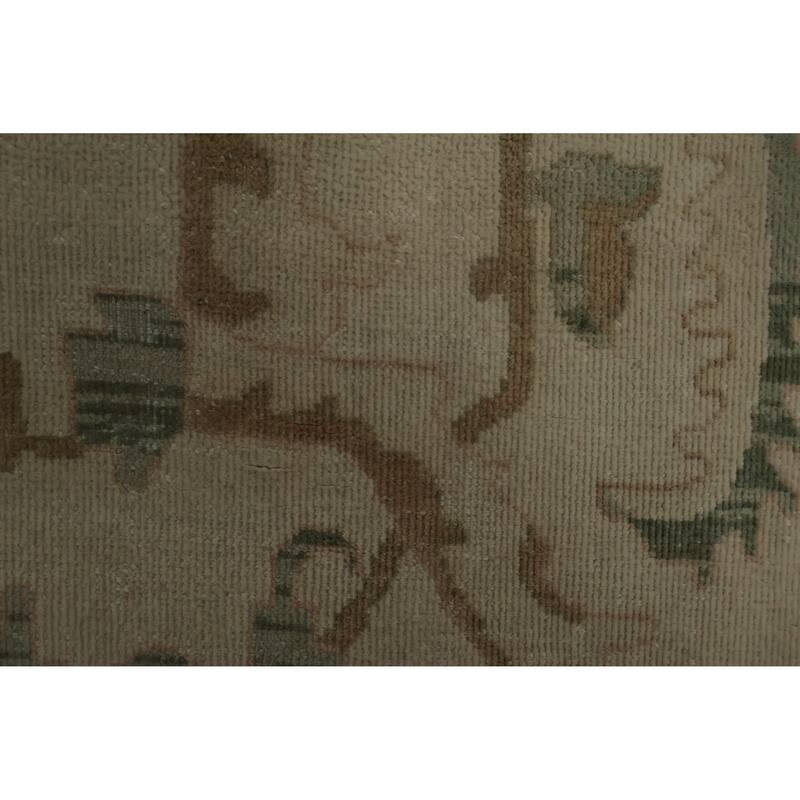 Hand Knotted Oriental 100% Wool Carpet Traditional All-Over Beige & Ivories Ziegler Area Rug - 9' 5'' X 7' 8''