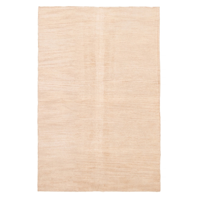 ECARPETGALLERY Hand-knotted Loreto Cream Silk Rug - 5'8 x 8'8 - Cream - 5'8 x 8'8