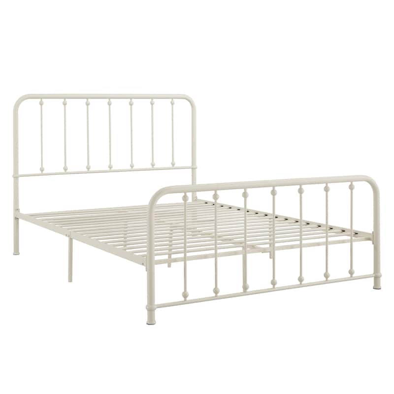 Kae Metal Bed with Beaded Headboard by iNSPIRE Q Classic