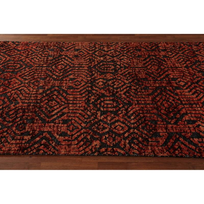 Modern Geometric Moroccan Oriental Area Rug Handmade Wool Carpet - 4'11" x 8'2"
