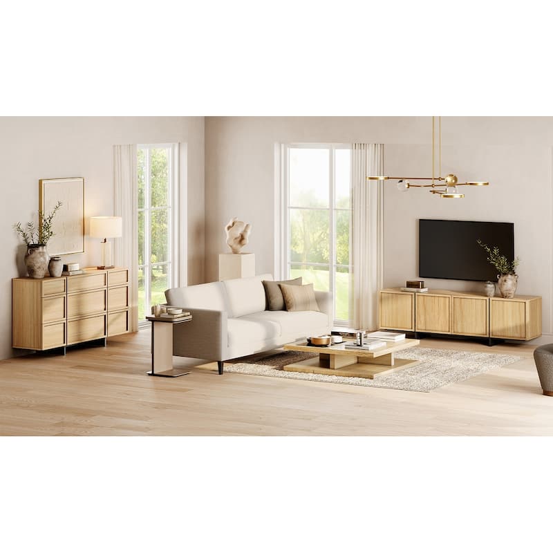 WAMPAT Modern TV Stand and 9-drawer Storage Cabinet Set of 2 for Living Room - TV Stand+dresser