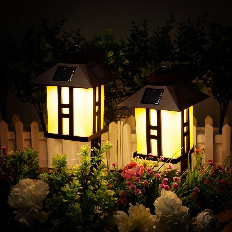 Soltoostar 2 Pack/4 Pack Solar Black LED Pathway Light