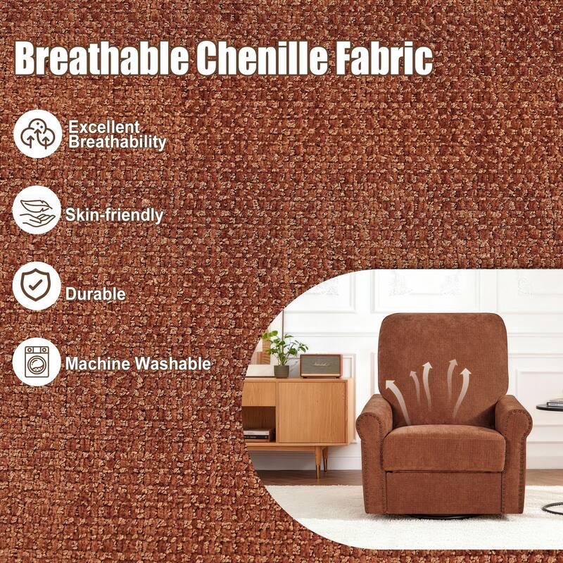 Heido 360 Degree Swivel Glider Manual Recliner Leisure Chair Set of 2