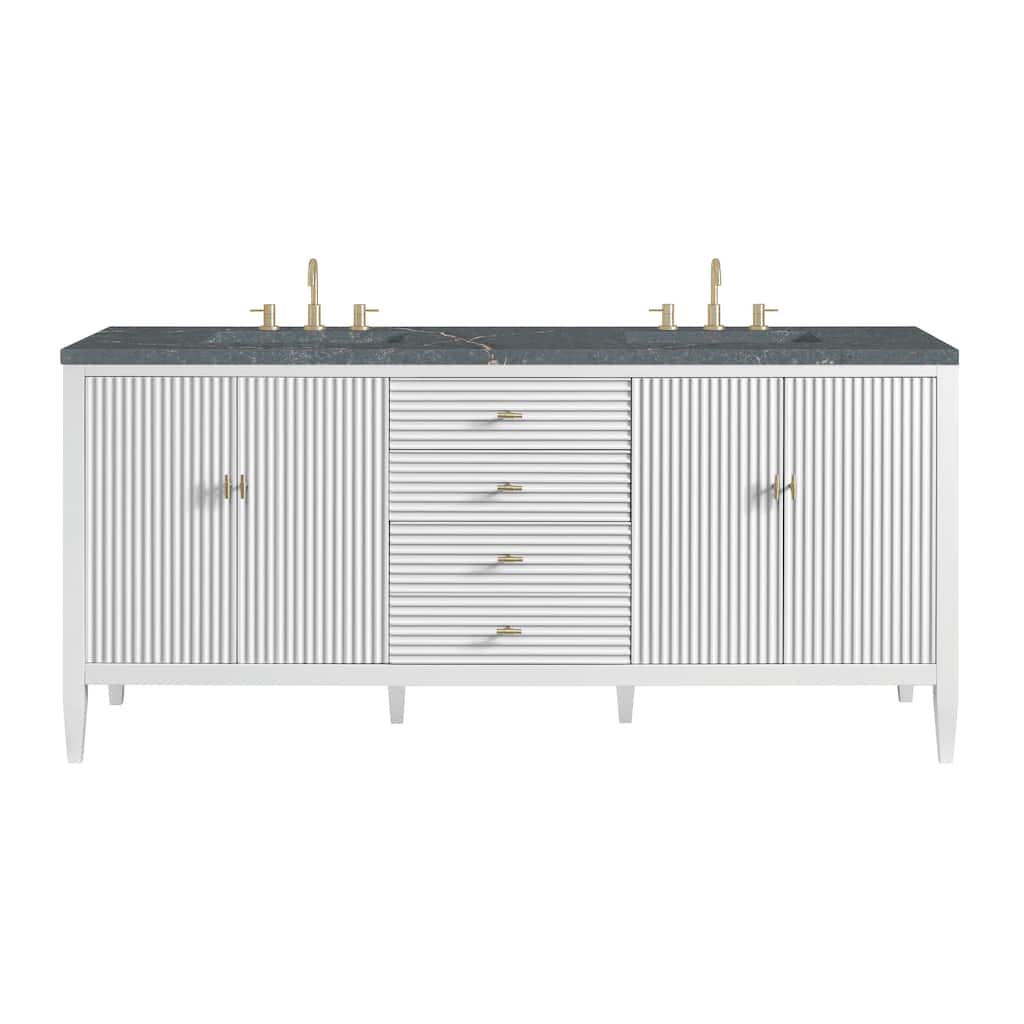 James Martin Vanities 485-V72-3PBL Myrrin 72" Double Basin Wood Vanity