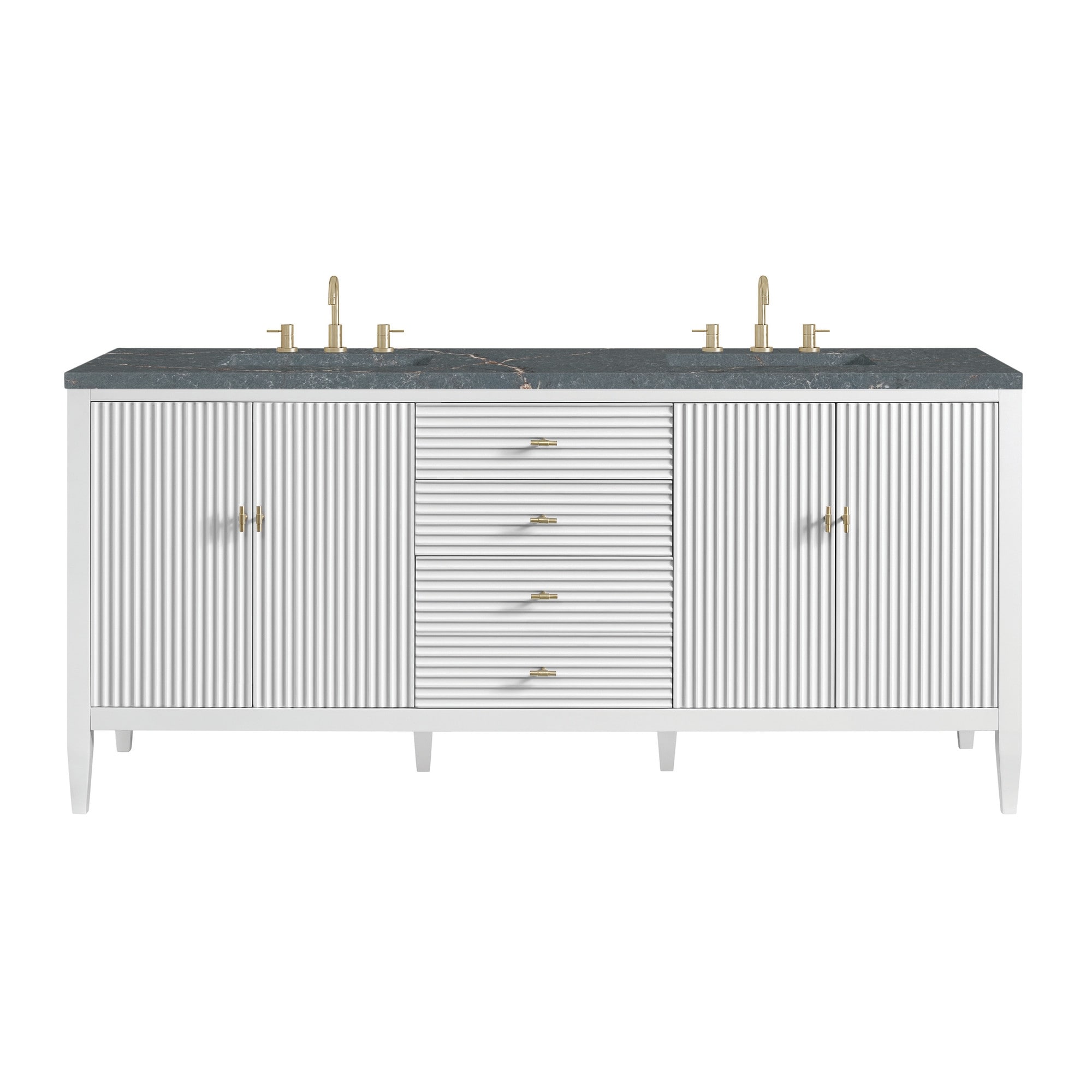 James Martin Vanities 485-V72-3PBL Myrrin 72" Double Basin Wood Vanity
