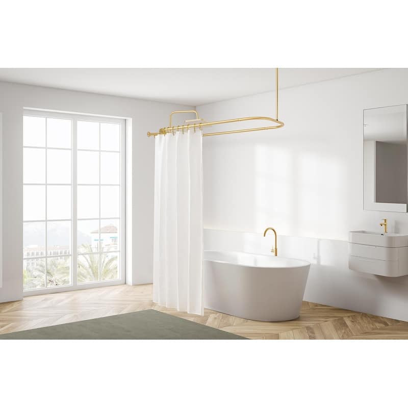 Utopia Alley Rustproof Aluminum Hoop Shower Rod Extra Large 54 Inch by 26 Inch