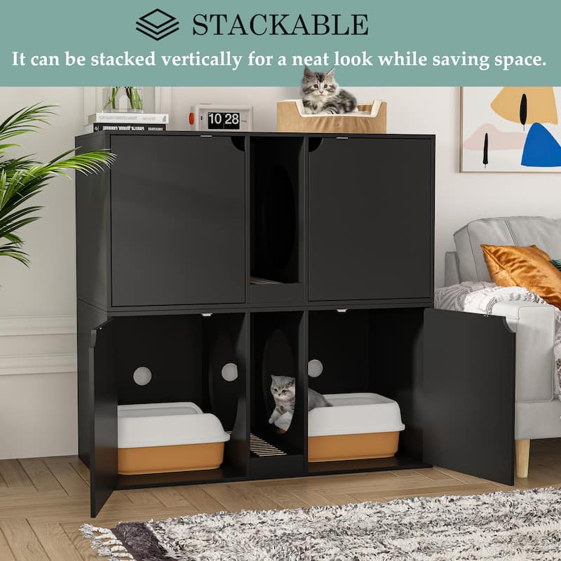 Versatile Cat Litter Box Furniture - Doubles as Bench or Nightstand