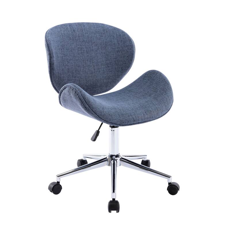 Porthos Home Rudi Office Chair, PU or Fabric or Velvet Upholstery, Chrome Legs