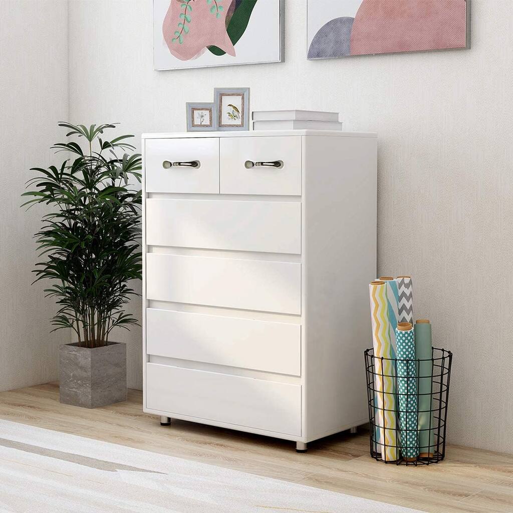 Merax 6-drawer Chest, Tall Bedroom Storage Chest