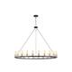 The Gray Barn Liam 48-inch Round Wagon Wheel 24-light Chandelier - Matte(Black+Nickel)