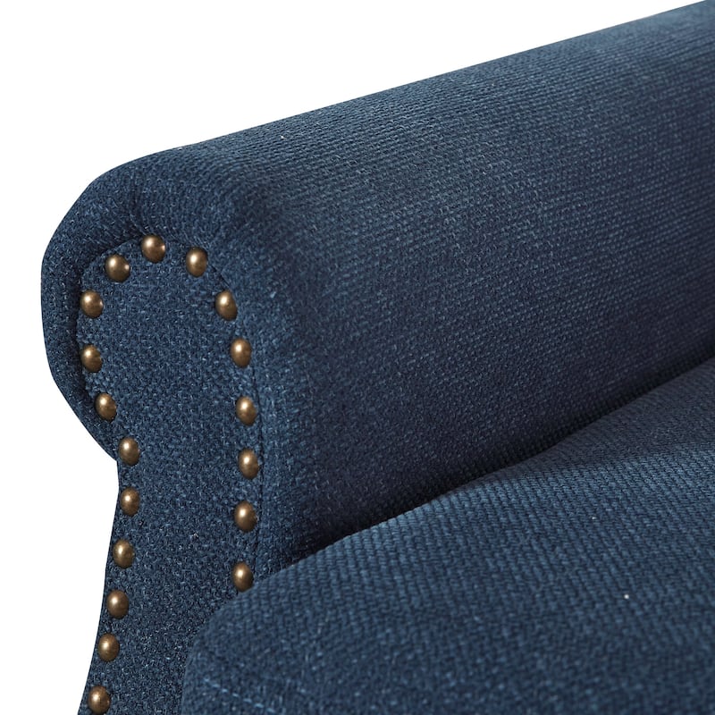 COZYMAN Modern Solid Wood Armchair Upholstered Fabric/Faux Leather Accent Chair for Living Room