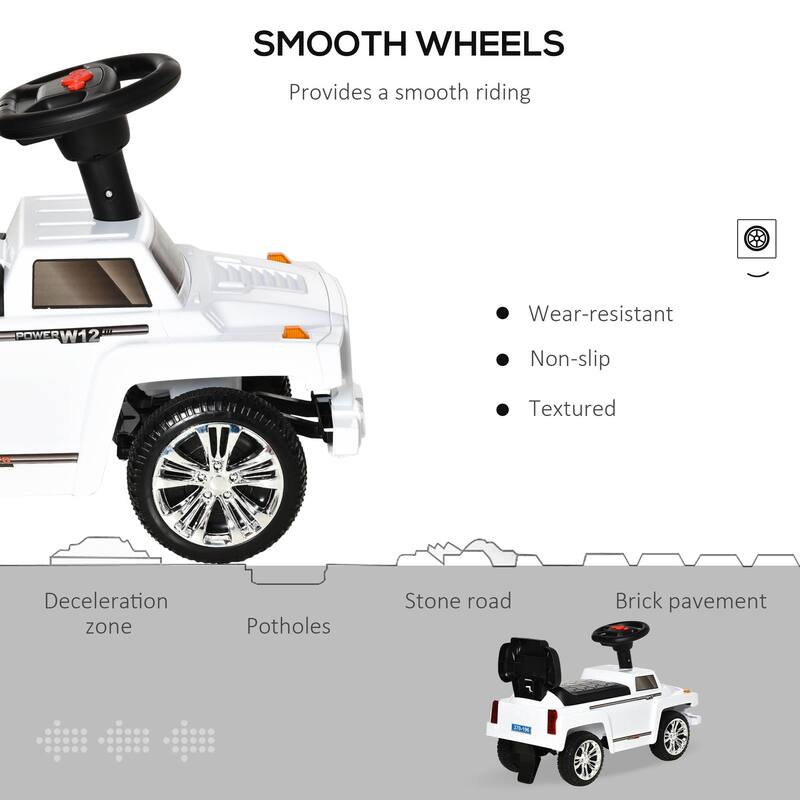 Toddler Ride on SUV Push Car with Working Horn, Music, Hidden Storage, Anti-Tipping System and Realistic Off-Road Style