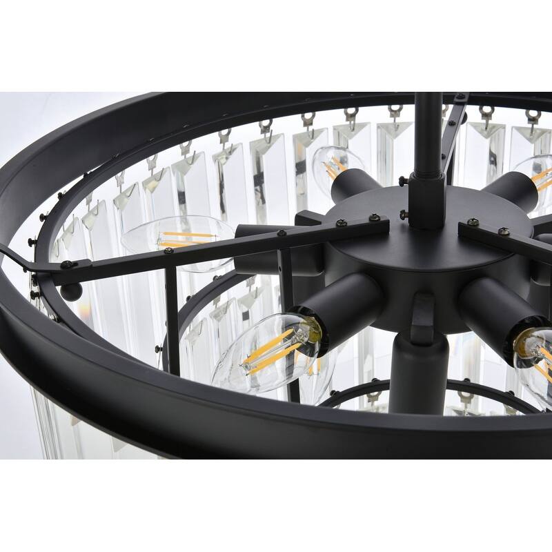 Royce Edge 9-Light Matte Black Chandelier