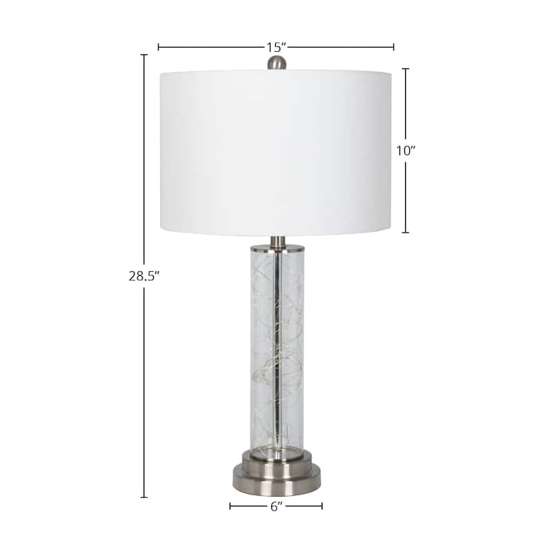 Glass Table Lamp with LED Fairy Lights (Set of 2) - 28.5
