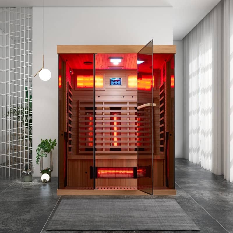 Erommy 3 People Infrared Sauna Featuring a 10-Minute Warm-Up Heater Tube and Carbon Plates - 3 Person