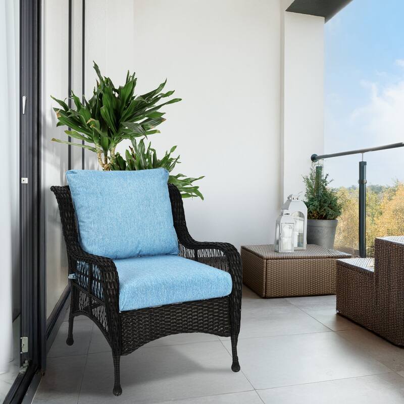 Aoodor Outdoor Deep Seat Cushion Set, Waterproof Patio Furniture Cushions with Adjustable Straps & Removable Cover