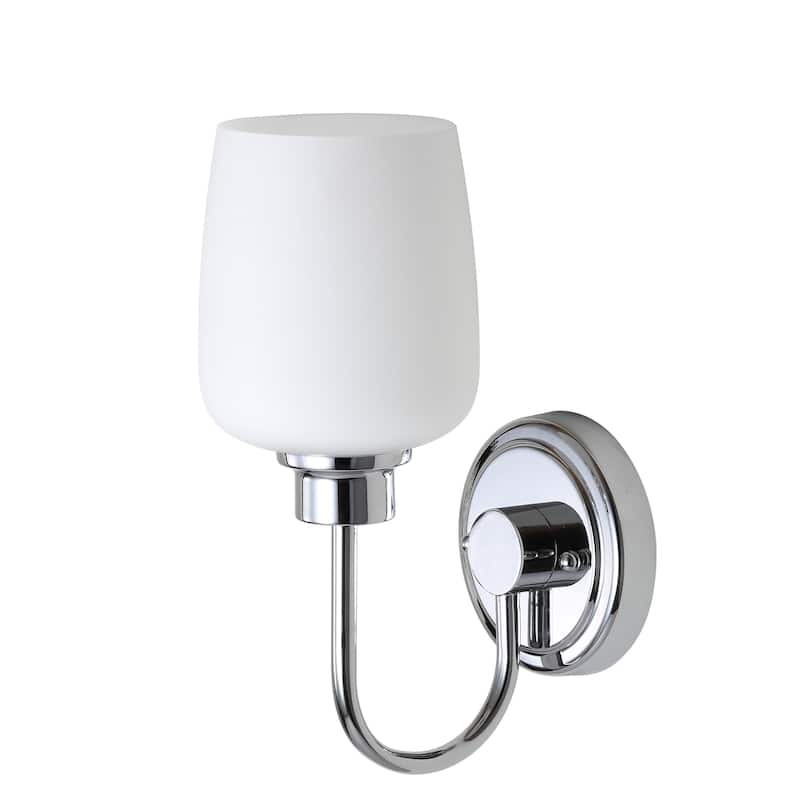 SAFAVIEH Lighting Casen 1-light Chrome LED Bathroom Sconce - 4.8"x7.5"x12"