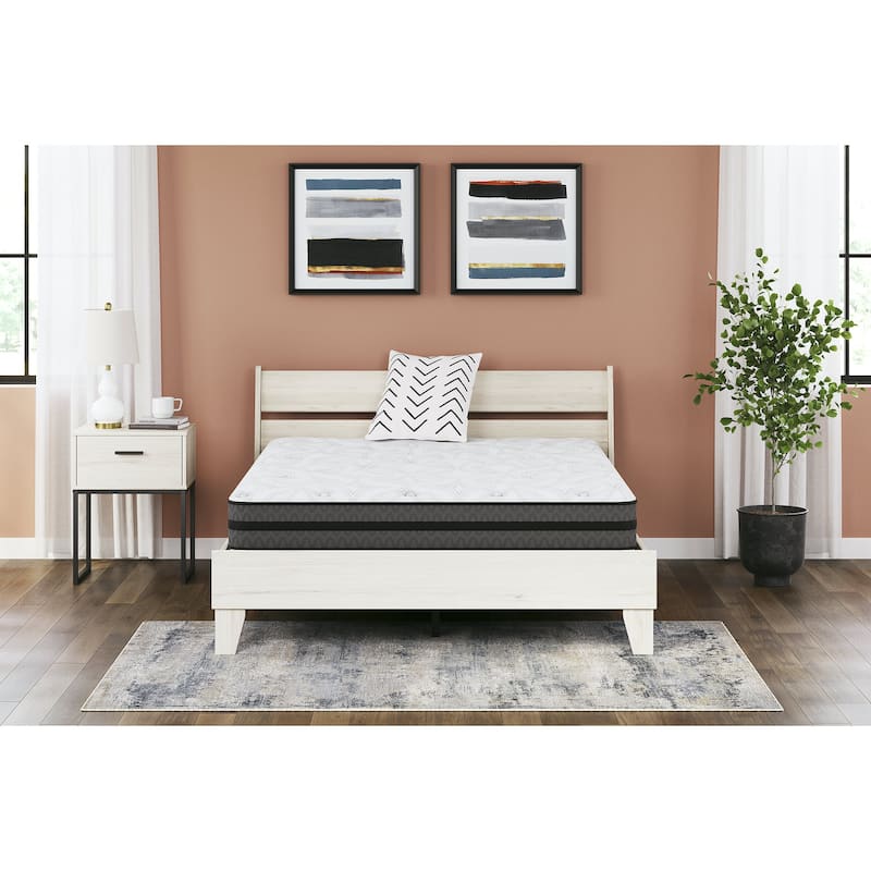 Signature Design by Ashley Pocketed Hybrid White 10 Inches Medium Mattress - White/Grey - Full