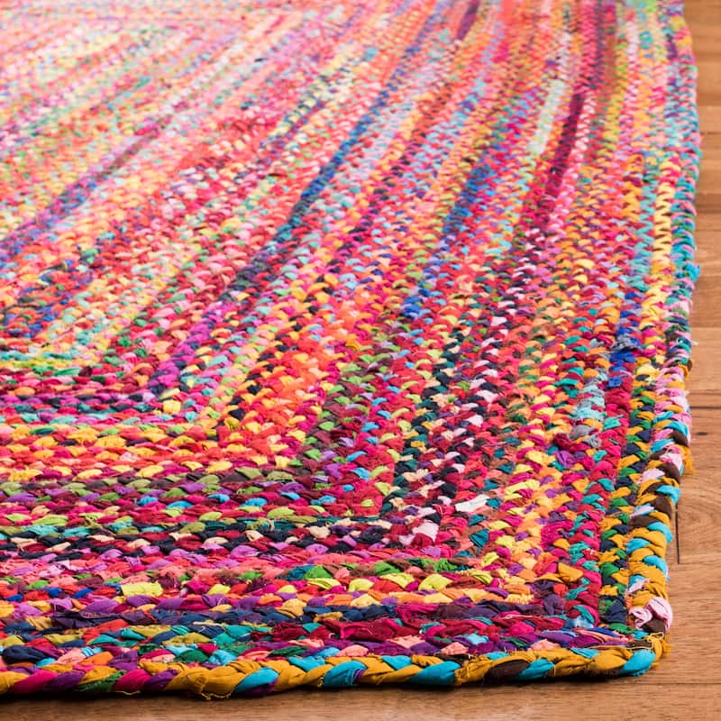 SAFAVIEH Georgine Handmade Nanny Braided Bohemian Cotton Rug - 2'6" x 4' - Red/Multi