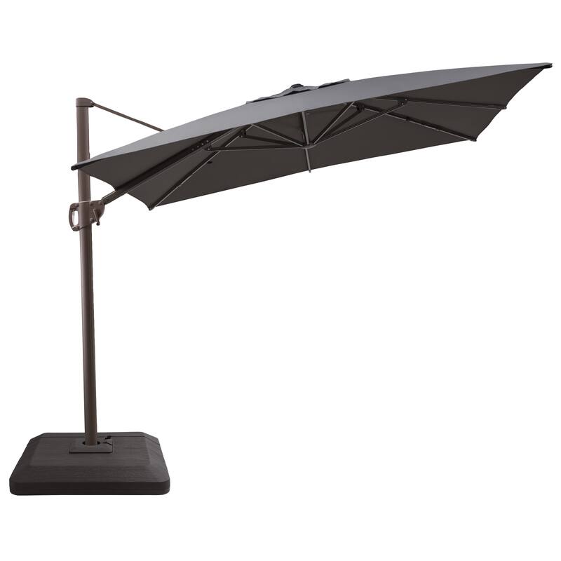 Outdoor 11 x 9 FT Patio Cantilever-Offset Umbrella with 4-Piece Fillable Weighted Base