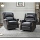 preview thumbnail 23 of 62, Ilario 32.67'' Wide Genuine Leather Manual Rocker Recliner, Set of 2 BLACK