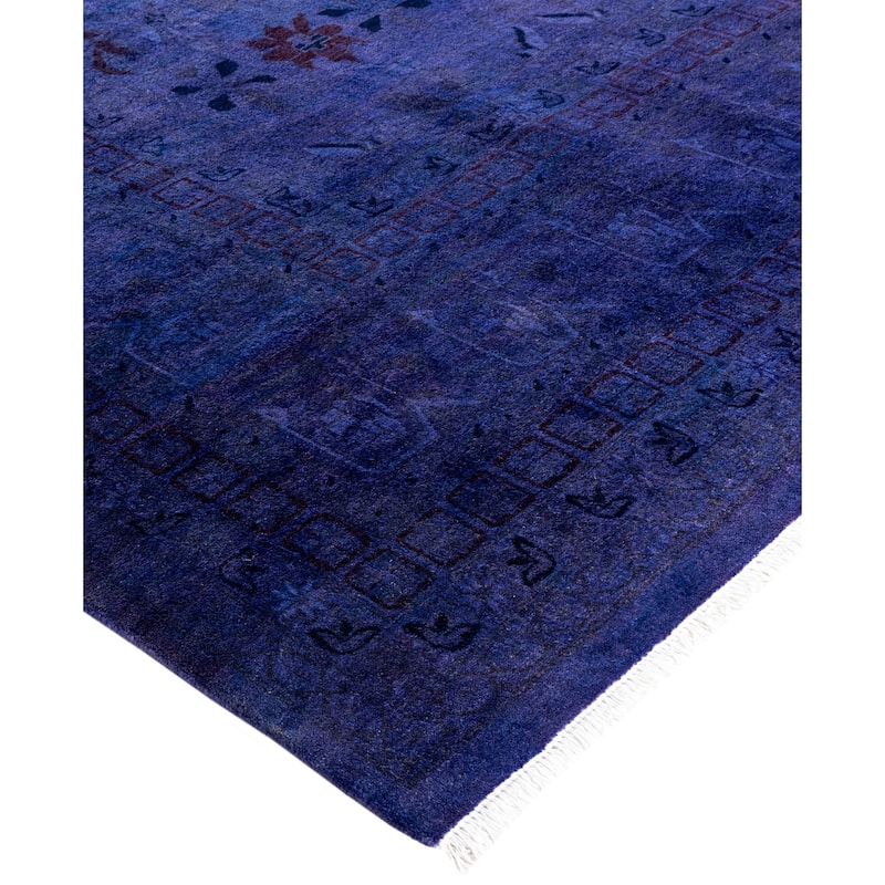Overdyed One-of-a-Kind Hand-Knotted Area Rug - Purple - 8' 1" x 10' 1"
