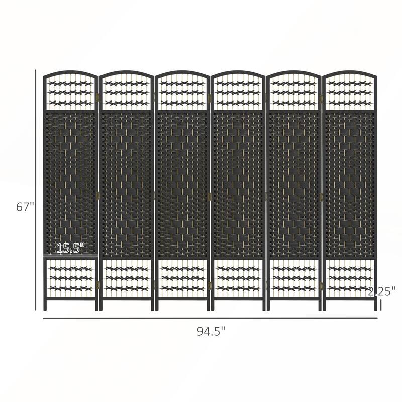 Freestanding Wave Fiber Partition Folding Privacy Screen for Home and Office
