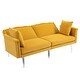 preview thumbnail 71 of 115, Velvet Loveseat Sofa Bed with 2 Pillows, Mid Century 2-Seat Couches Convertible Sofa Bed for Living Room, Bedroom,Office