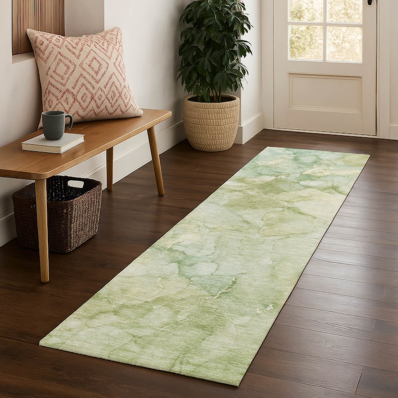 Premium Washable Super Soft Modern Chic Mayfield Rug - Aloe - 2'3" x 7'6"