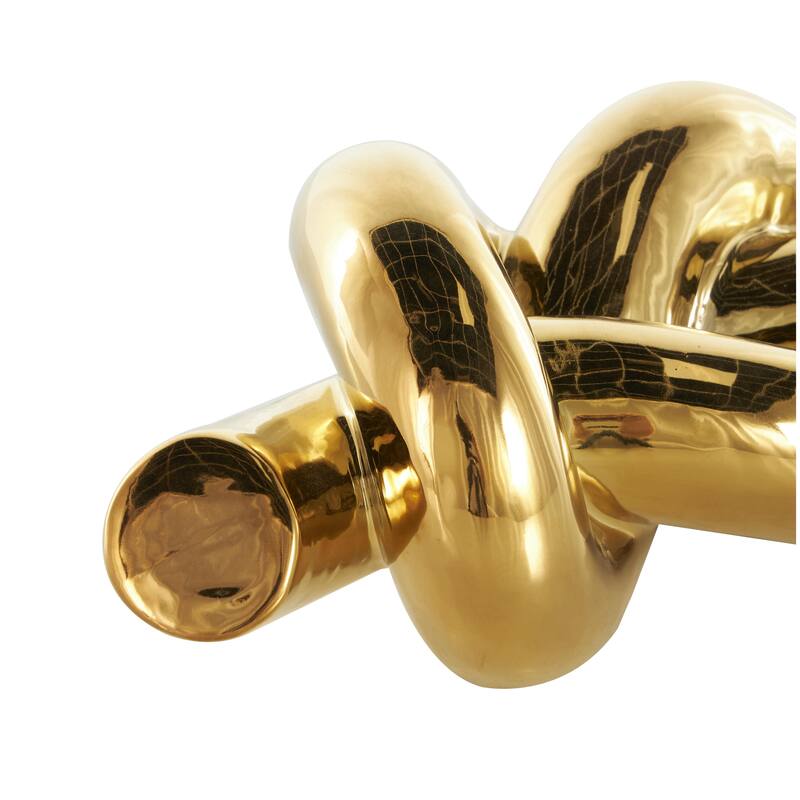 Ceramic Knot Decorative Sculpture - Gold - Roche River Decor