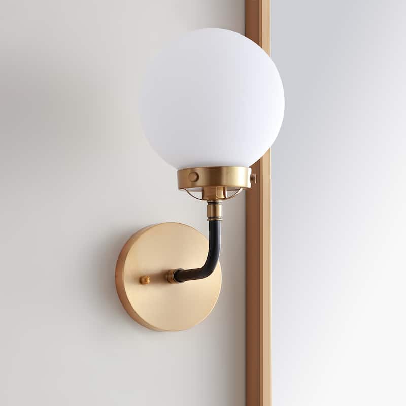 Bevin Contemporary Transitional Iron/Glass LED Vanity Light, by JONATHAN Y