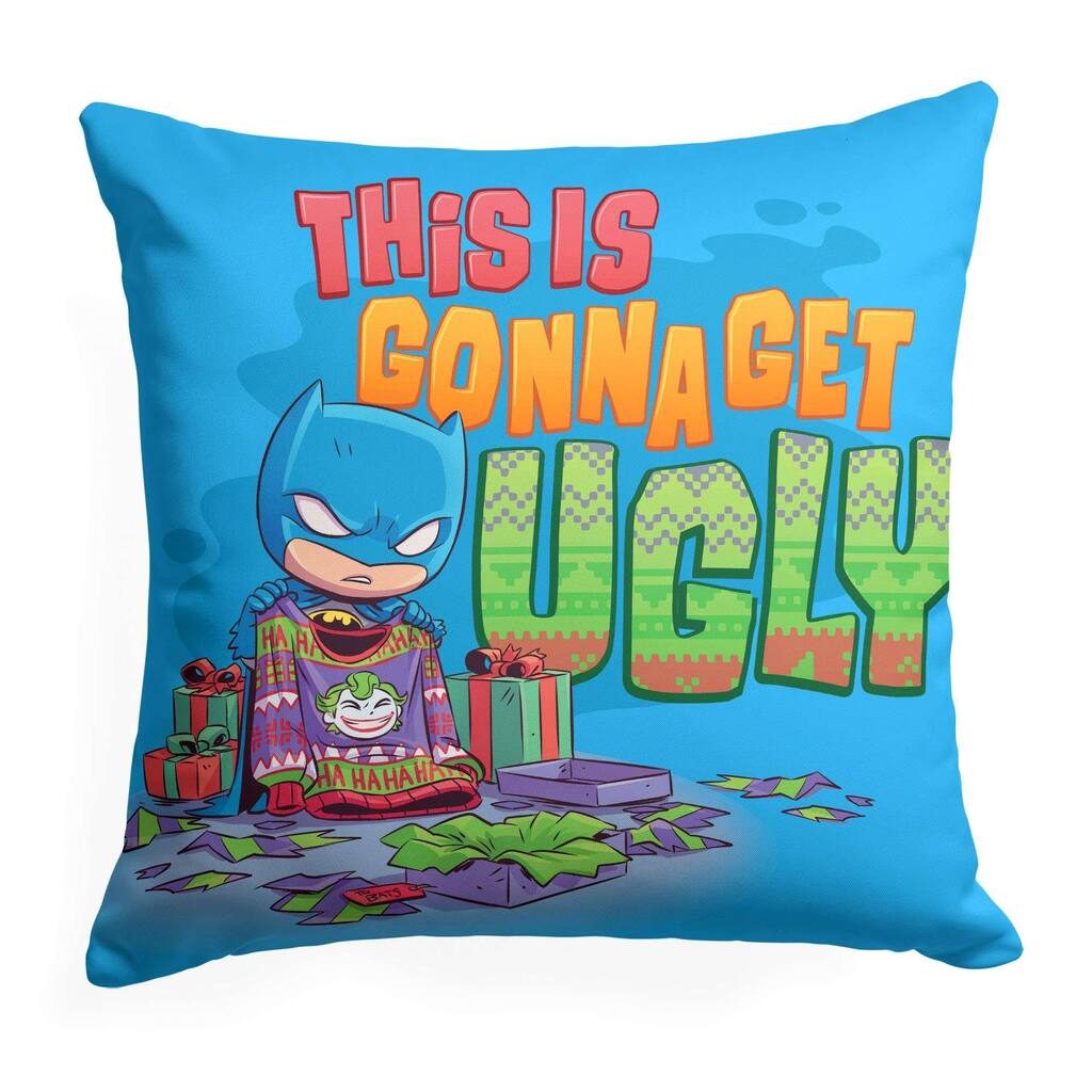Warner Bros DC Justice League It's Gonna Get Ugly 18 Inch Throw Pillow