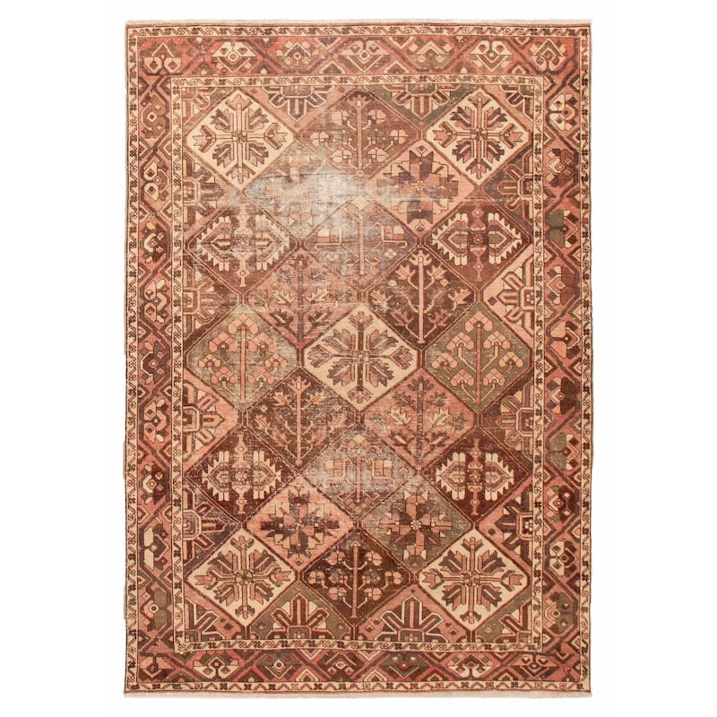 ECARPETGALLERY Hand-knotted Antalya Vintage Brown Wool Rug - 7'0 x 9'11 - Brown - 7'0 x 9'11