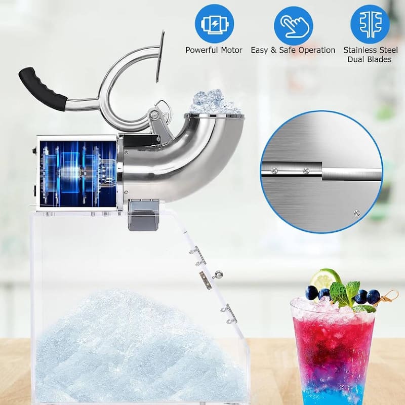 Commercial Grade 350W Ice Crusher for Home, Bar, Restaurant - N/A