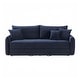 preview thumbnail 1 of 3, Velvet Upholstered Sofa with Pull-Out Sleeper Design in Blue Blue