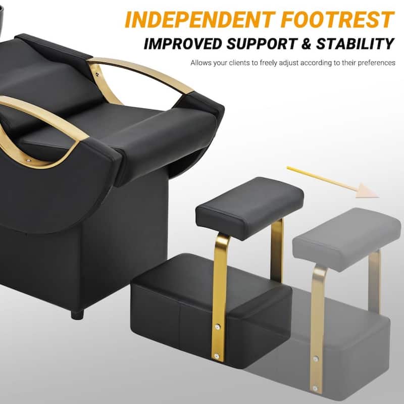 ABS Plastic Shampoo Spa Backwash Barber Salon Chair - Black