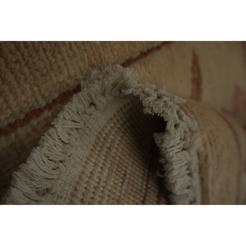 Hand Knotted Oriental 100% Wool Carpet Traditional Floral Beige & Ivories Peshawar Area Rug - 3' 3'' X 1' 8''