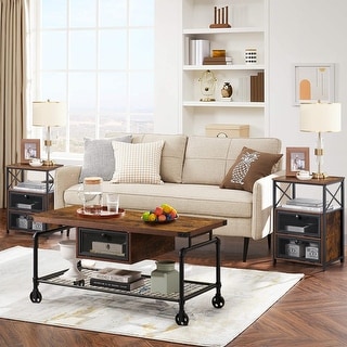 3-pieces Coffee Table and End Table Set of 2 - Bed Bath & Beyond - 36192964