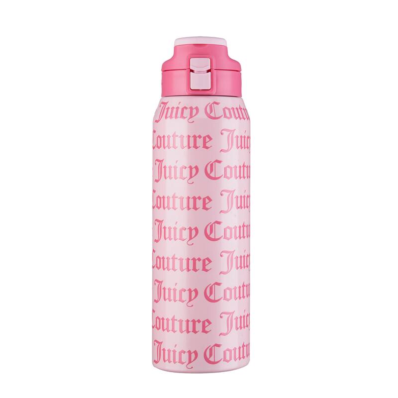 Juicy Couture Glam Getaway Hydration Stainless Steel Tumbler with Flip Top Lid - 32oz