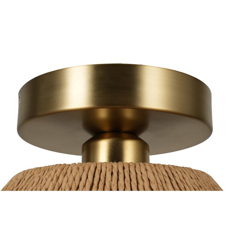 Kenroy Home Twine 1-Light Semi-Flush Mount - Brushed Gold