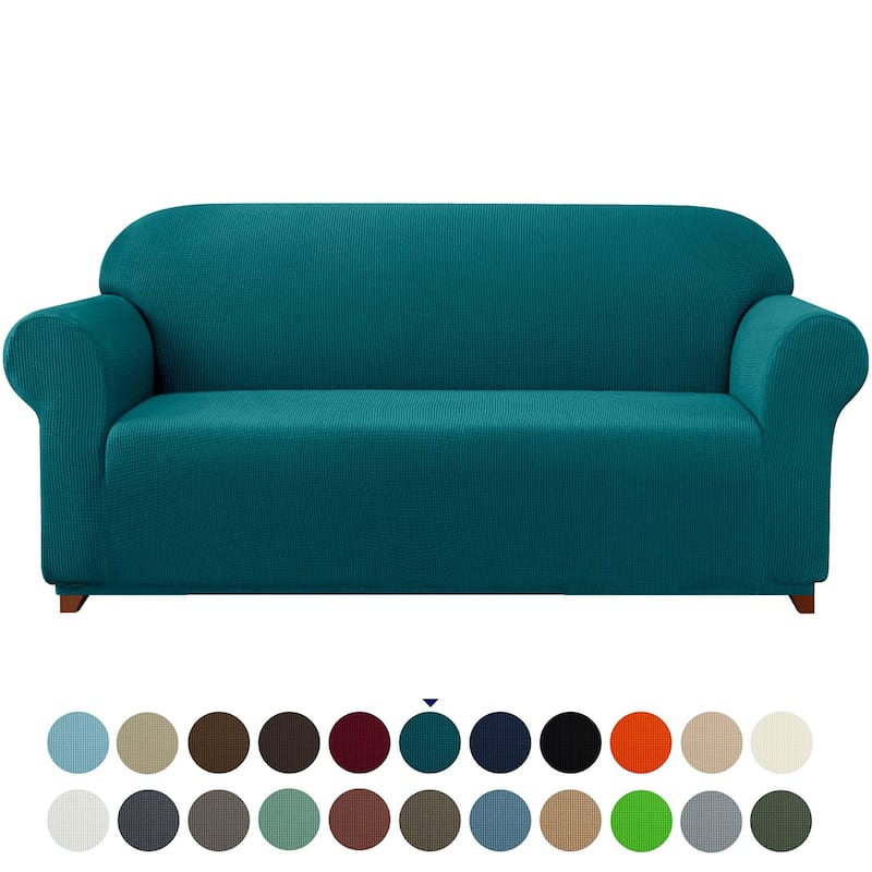Subrtex 1 Piece Loveseat Slipcover Stretch Spandex Furniture Protector - Teal