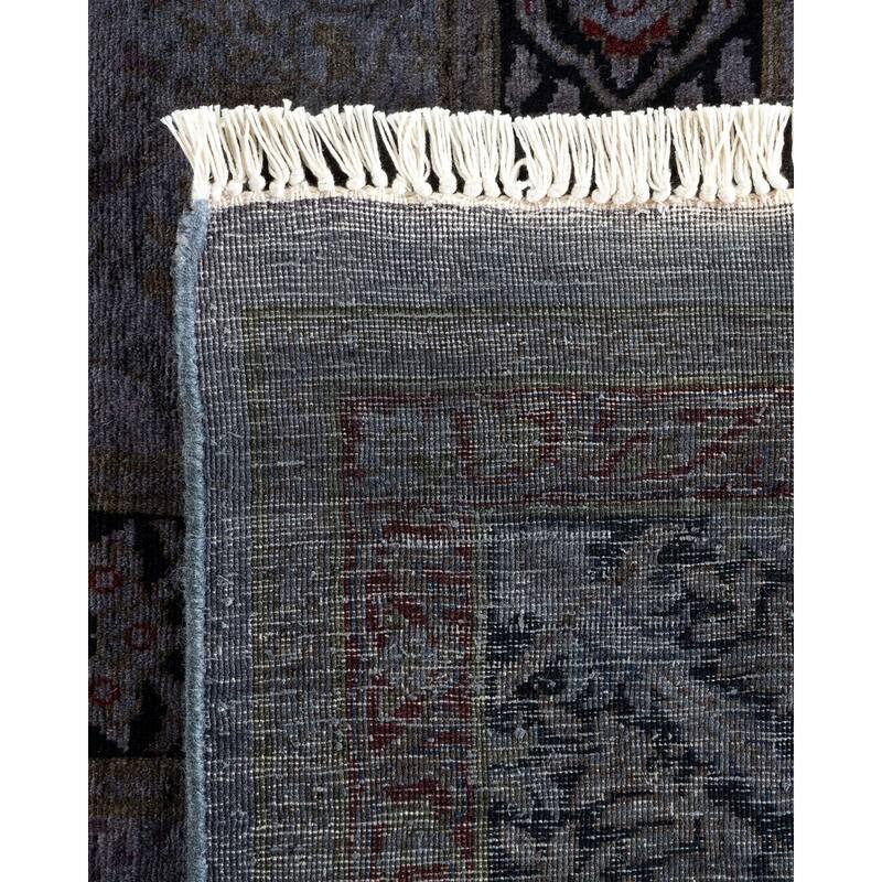 Overton Hand Knotted Wool Vintage Inspired Modern Contemporary Overdyed Gray Square Area Rug - 7' 10" x 8' 5"