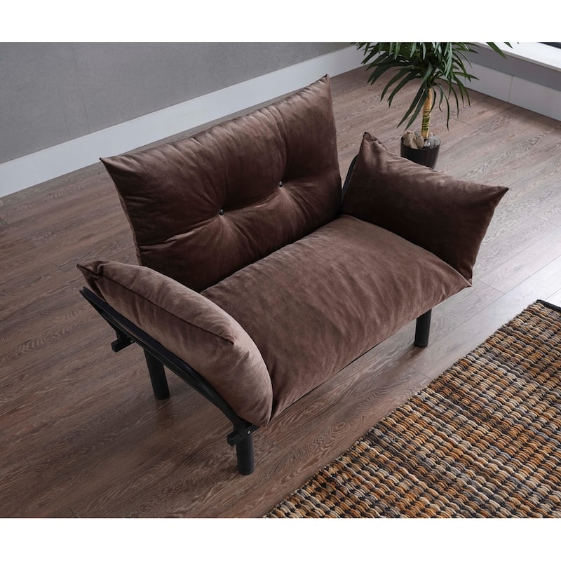 Metal Legs Futon Loveseat