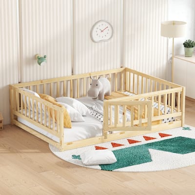 Full Size Floor Bed with Slats