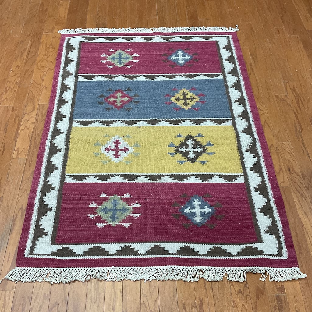 HERAT ORIENTAL Handmade Wool Kilim - 4' x 6'