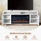 preview thumbnail 6 of 13, 68" Modern RGB LED White TV Stands Console with 36" Fireplace