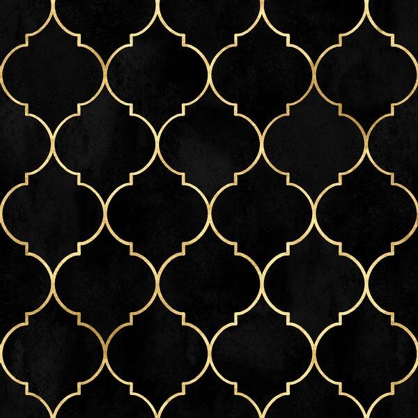 Black And Gold Geometric Removable Wallpaper 10 Ft H X 24 Inch W On Sale Overstock