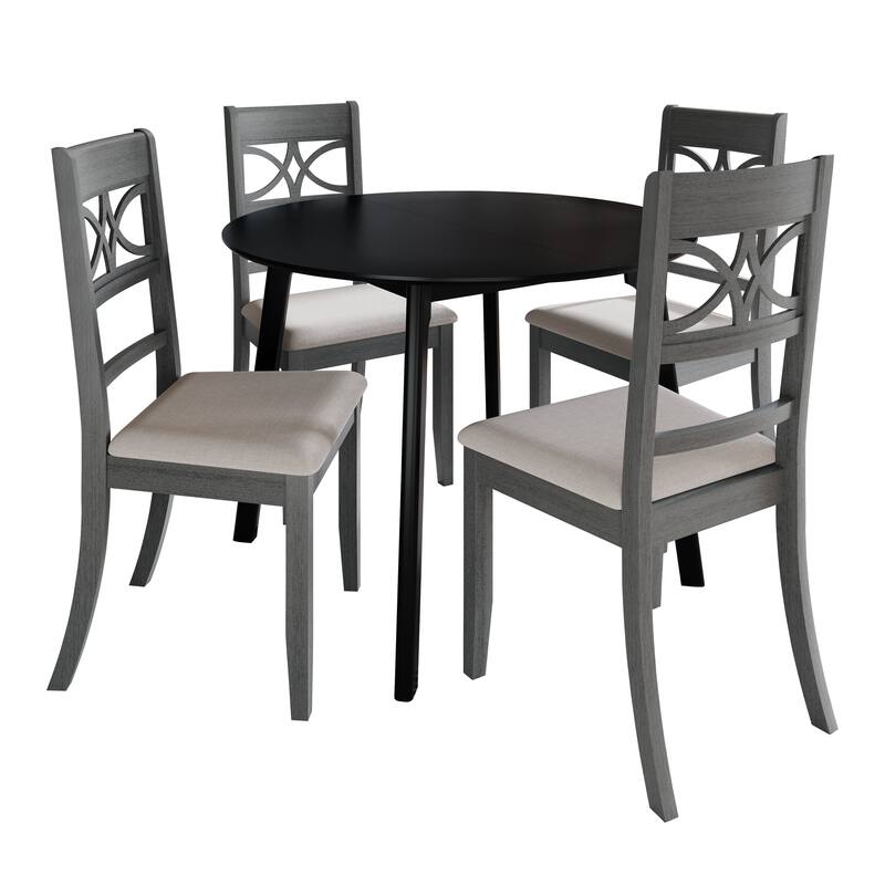 CraftPorch Mid Century Modern 4-Piece Chair and Round Table Dining Set